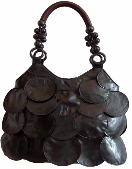 wholesale bag -Black Fashion disc circle bead shoulder handbag