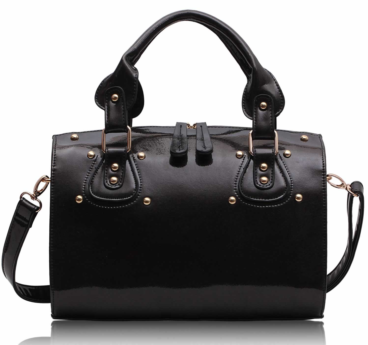 Wholesale Black Studded Fashion Satchel Handbag