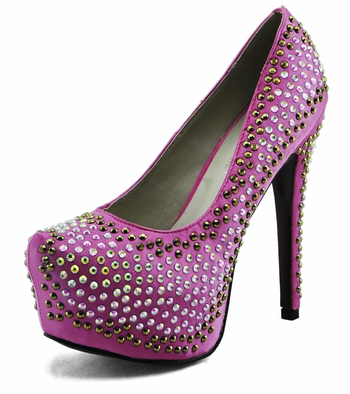 Wholesale Shoes LSS00120 Pink Studded Platform Shoes