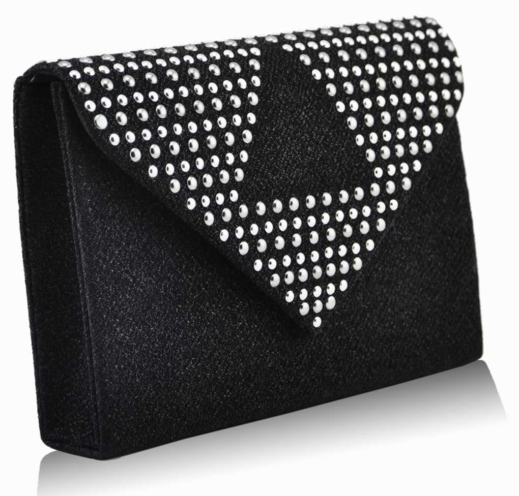 Wholesale Black Diamante Evening Clutch Bag