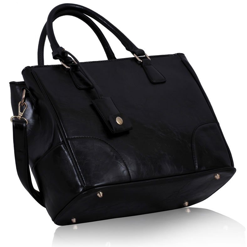 LS00120 Black Grab Handle Handbag