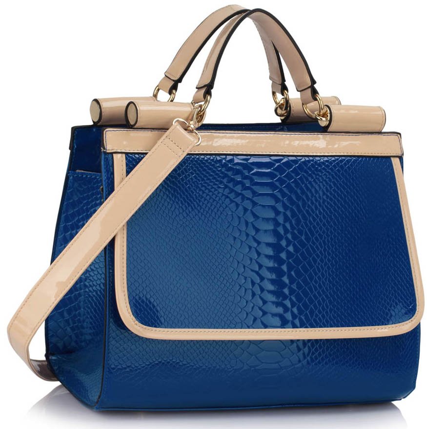Wholesale Blue Vintage Style Fashion Tote Handbag