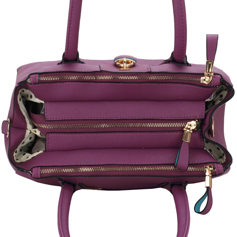 Wholesale Purple Three Zipper Grab Bag