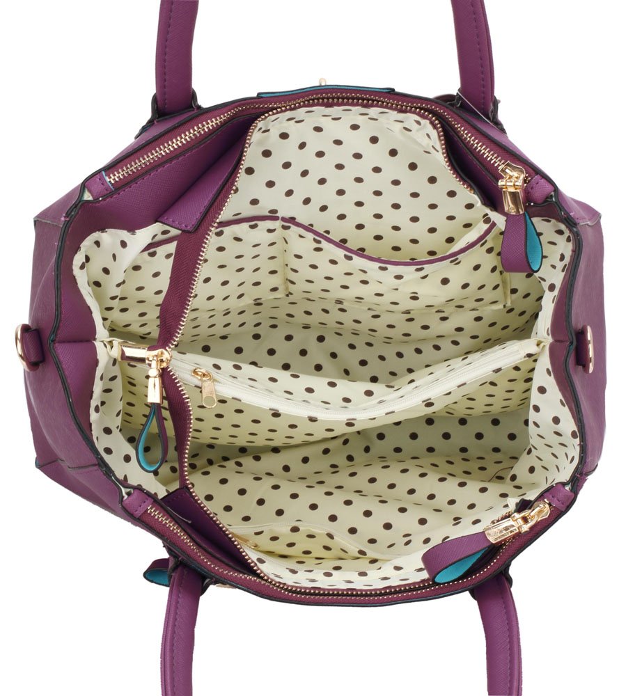 Wholesale Purple Three Zipper Grab Bag