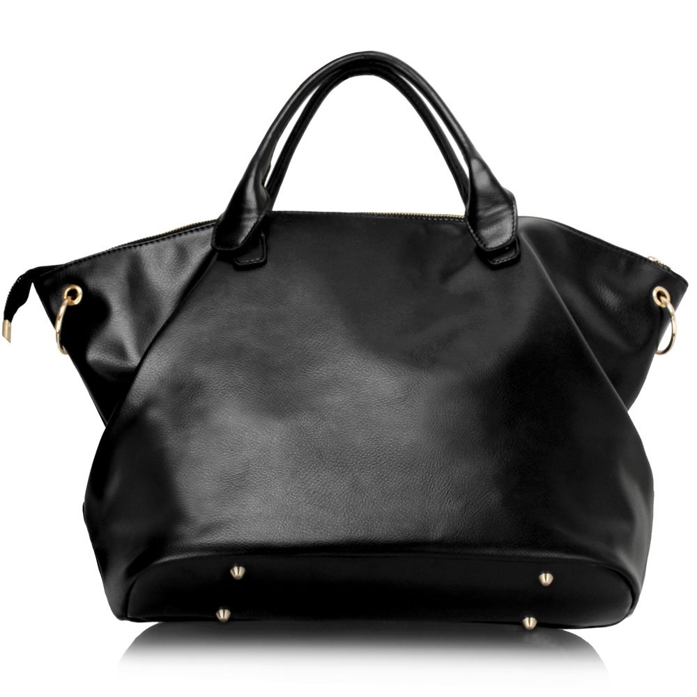 black tote bag with long strap