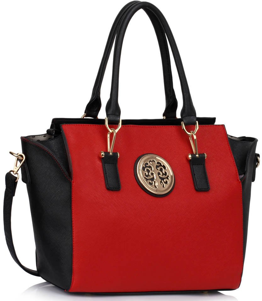 black handbag red interior