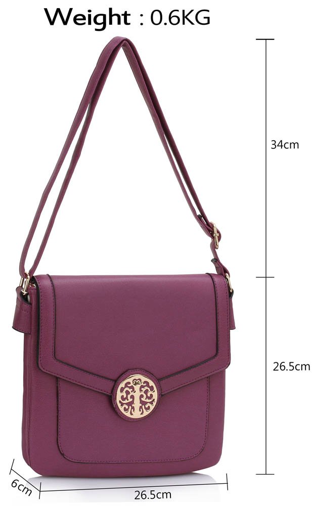 LS00431 - Purple Shoulder Cross Body Bag