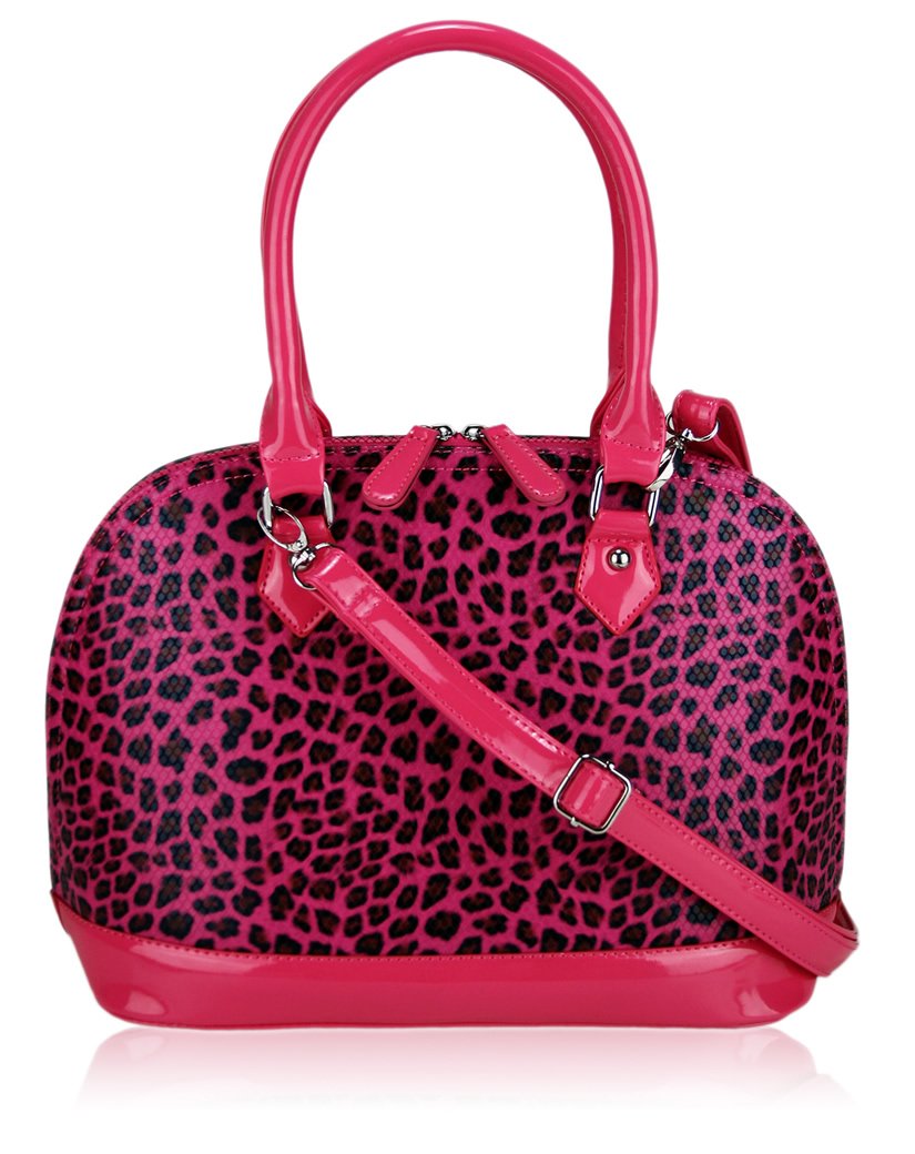 Wholesale Bags LS6008 Pink Animal Print Tote Fashion Grab Handbag