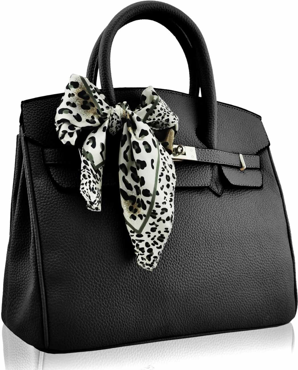Lotus Midler Ladies Large Black Handbag 1254 - Lotus from Charles