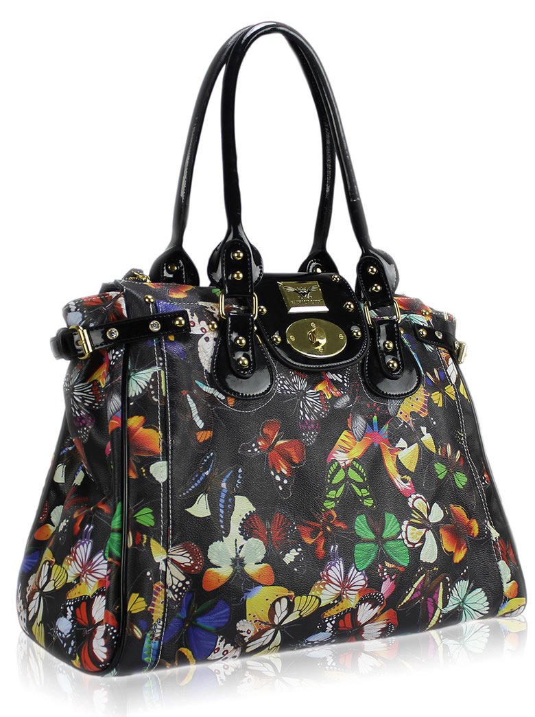Wholesale Black Butterfly Tote Handbag