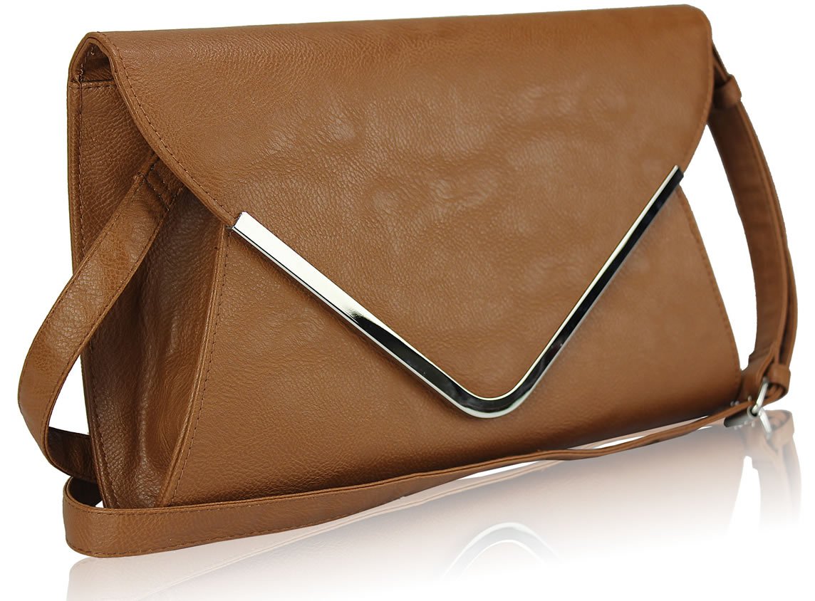 Wholesale Brown Large Flap Clutch purse