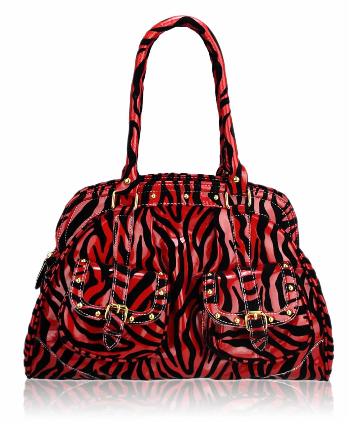 Wholesale Red Animal Print Tote Shoulder Handbag