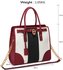 LS00336B - Wholesale & B2B Black /White / Burgundy Colour Block Tote Handbag Supplier & Manufacturer