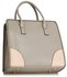 LS00336B - Grey / Nude Colour Block Tote Handbag