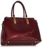 LS00418A - Burgundy Women's Tote Bag With Polished Hardware
