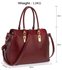 LS00418A - Burgundy Women's Tote Bag With Polished Hardware