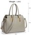 LS00418A - Grey Women's Tote Bag With Polished Hardware