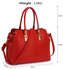 LS00418A - Red Women's Tote Bag With Polished Hardware