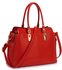 LS00418A - Red Women's Tote Bag With Polished Hardware
