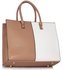 LS00319C - Nude /White Fashion Tote Handbag