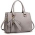 LS00374C - Grey Grab Bag With Bow Charm