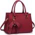 LS00374C - Burgundy Grab Bag With Bow Charm
