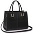 LSG1002 - Black Genuine Leather Tote Shoulder Bag