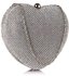 LSE00330 - Wholesale & B2B Silver Sparkly Crystal Diamante Heart Shaped Clutch Evening Bag Supplier & Manufacturer