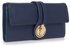 LSP1078 - Navy Purse/Wallet With Gold Tone Metal