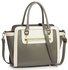 LS00255B - Grey /White Grab Tote Handbag
