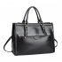 LS00366A  - Black Front Pocket Grab Tote Handbag
