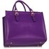 LS00366A  - Purple Front Pocket Grab Tote Handbag