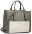 LS00366A  - Grey /White Front Pocket Grab Tote Handbag
