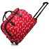 LS00309A - Red Horse Print Travel Holdall Trolley Luggage With Wheels - CABIN APPROVED