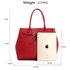 AG00447 - Burgundy Tote Handbag Features Buckle Belts