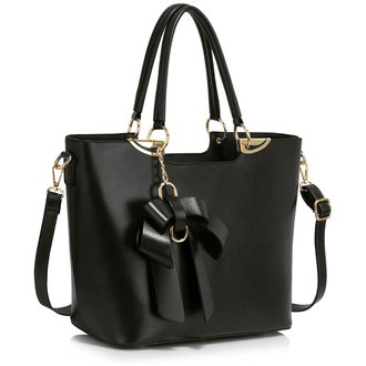 LS00348A - Black Bow-Tie Shoulder Handbag