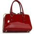 LS00311A - Burgundy Patent Satchel With Metal Frame