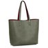 LS00491 - Reversible Burgundy /Grey Grab Shoulder Handbag