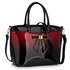 LS00132 - Burgundy Patent Two-Tone Bow Front Handbag