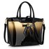 LS00132 - Gold Patent Two-Tone Bow Front Handbag