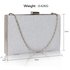 AGC00345 - Silver Glitter Clutch Bag