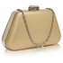 LSE00334 - Gold Diamante Crystal Clutch Bag