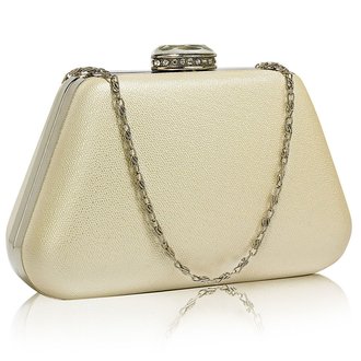 LSE00334 - Ivory Diamante Crystal Clutch Bag