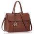 AG00538 - Coffee Satchel Grab Shoulder Handbag