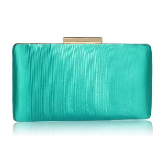 LSE00314 - Emerald Satin Clutch Evening Bag