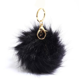 AGC1016 - Fluffy Fur Black Bag Charms