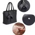 AG00531 - Black Tote Bag With Bow Charm