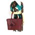 AG00531 - Burgundy Tote Bag With Bow Charm