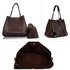 AG00190 - Burgundy Hobo Bag With Faux-Fur Charm
