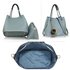 AG00190 - Blue Hobo Bag With Faux-Fur Charm